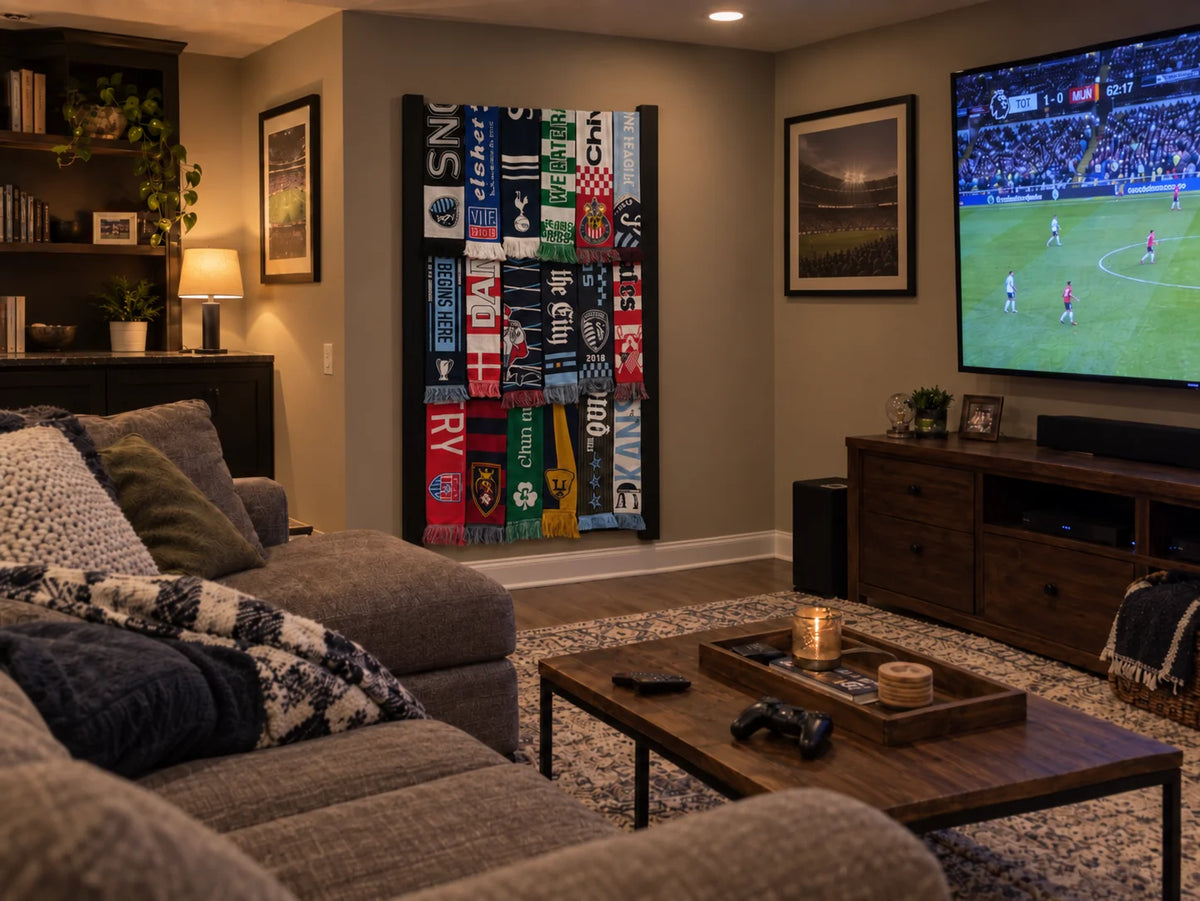 Mosaic rack in Black beside a TV in a lounge