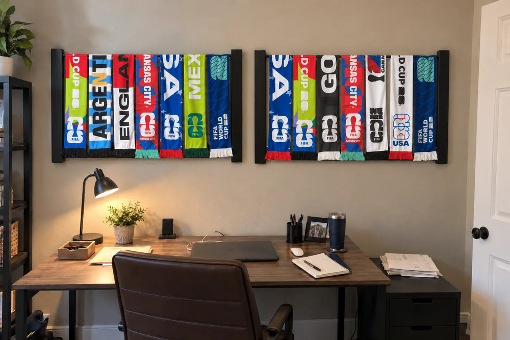 Two Chorus racks side by side above a home office desk