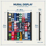 Mural | 76" Extra-Wide Soccer Scarf Display Rack